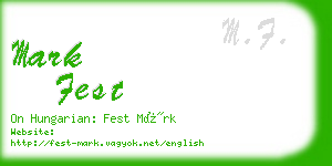 mark fest business card